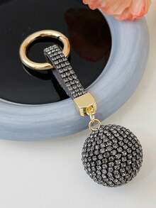 1pc Fashionable Full Rhinestone Ball Keychain, Crystal Keychain Bag Charm Car Key Chain - Multicolor - View 11