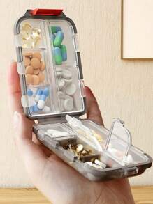 1pc Portable Travel Medicine Box, Summer Waterproof Storage Box, Dust-Proof And Moisture-Proof Pill Box, Reusable Medicine Storage Box, Suitable For Both Men And Women, Vitamin Supplement Storage, Suitable For Travel, Business Trips, Summer Beaches, Beach Family Outings, Outdoor Office Work, Returning To School, Christmas Gift-Giving