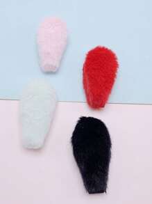 14pcs Double-sided Cute Plush Bunny Ear Diy Hair Clips, Headbands, Hair Accessories