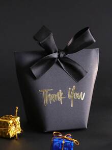 5pcs "Premium 'Thank You' Gift Box In Gold On Paper | Featuring Elegant Ribbon | Perfect For Christmas, Wedding, BabyShower, And Beyond - Multicolor - View 5