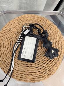 HXXOOS Uma Peça Tag de Identificação e Chaveiro de Cão em Estilo INS - Pingente de Bolsa Fofo de Schnauzer com Etiqueta "ISSO É MEU!", Acessório de Viagem para Mulheres, Presente para Ela, Pendente para Mochila, Bolsa de Ombro, Mala