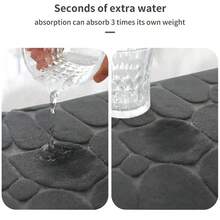 1pc/3pcs Set Stone Texture Embossed Solid Color Machine Washable Memory Foam Absorbent Non-Slip Bathroom Mat, 1pc Or 3 Pieces Set, Suitable For Bathroom, Toilet, Bathroom Entrance Bathroom Decor Fall Decor Carpet Bathroom Accessories - Multicolor - View 10