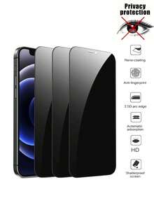 3片装隐私保护全屏钢化玻璃屏幕保护膜，兼容苹果17/17 Pro/17 Pro Max/17 Air/15/15 Plus/15 Pro/15 Pro Max/16 Pro Max/16/16 E/16 Plus，保护屏幕隐私。 - 黑色 - 查看 9