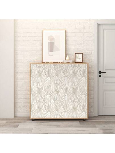 Roll Beige Bohemian Leaf Pattern Textured Wallpaper, PVC Self Adhesive Wand Sticker, Waterproof Moisture Proof Bloemen Removable Reusable, Easy To Install Clean, Living Room, Kitchen, Bedroom, Dining Room Furniture Seamless Splicing view 7