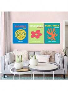 1/6PCS Optional Frame Posters Wall Arts Modern Posters Print Minimalist Living Room Decor ,Wall Art With Frame