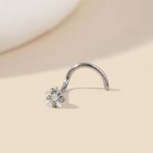 1/5pcs 316L Stainless Steel Zirconia Embedded Heart, Star, Geometric, Circle, Square Nose Studs, Versatile Body Piercing Jewelry, Disposable Tools, Perfect Gifts For Women