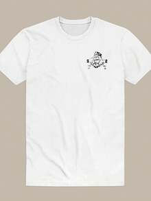 180g Pure Cotton Men's Short Sleeve T-Shirts - 白色 - 查看 4