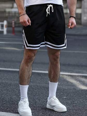 Boyfriend Style Men's Summer Casual Sports Shorts, Loose-Fit, Quick-Dry, Beach Shorts, Knee-Length, Breathable