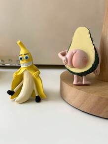 1pc Fruit Decorative Funny Magnets, Banana & Avocado Home Decor Refrigerator Magnets, Creative Cartoon Banana Avocado Magnets For Blackboard, Memo Board