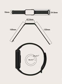 1pc Solid Color Casual Style Snap-On Silicone Smart Watch Band Strap, Suitable For Amazfit Band 7, Suitable For All-Day Wear