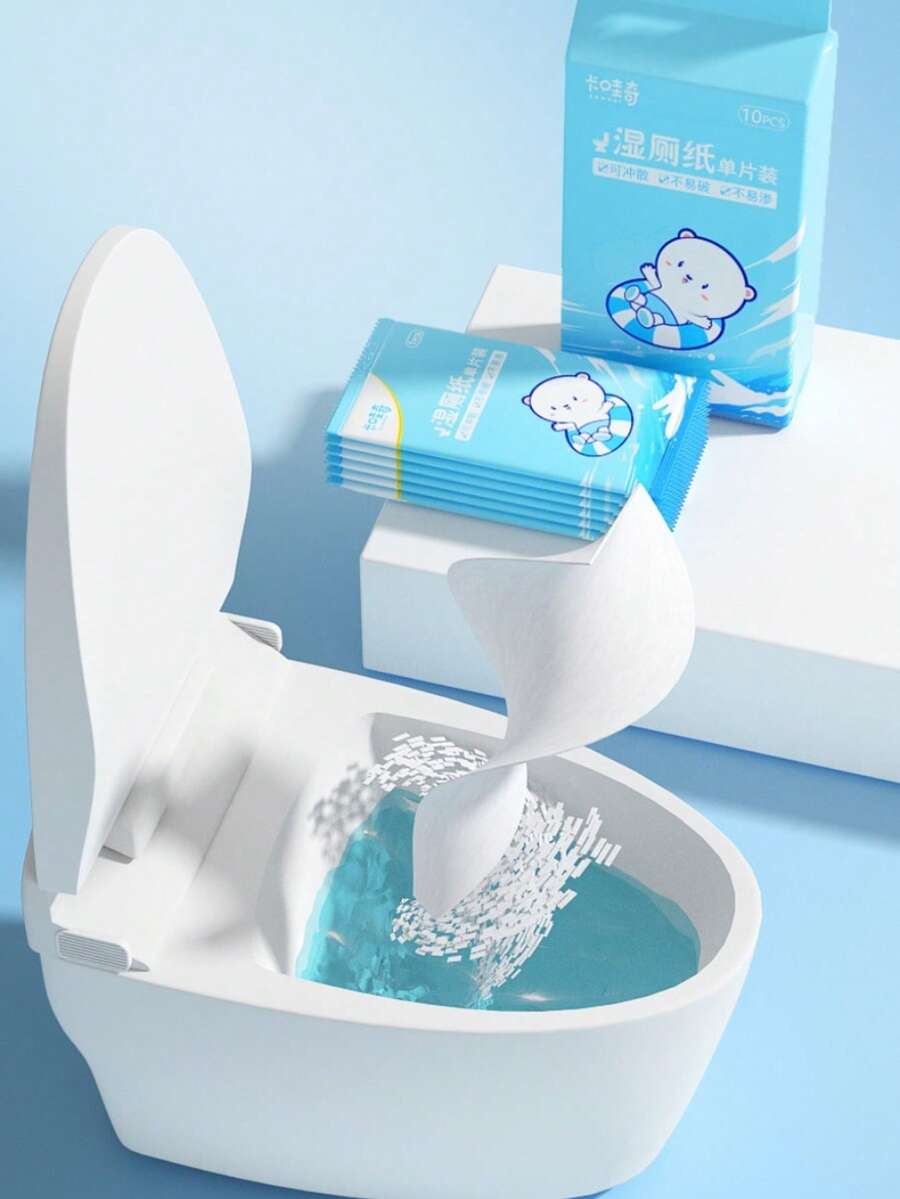 Portable Flushable Wet Toilet Wipes, Sensitive Skin Friendly Gentle ...