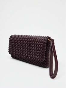 编织包，优雅气质，配有肩带和翻盖，简约百搭