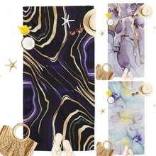 1pc Marble Pattern Digital Printed Beach Towel - Multicolor - View 1