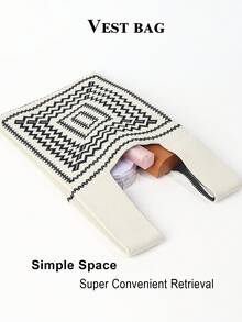 1 chiếc túi tote đan móc thoáng khí nhẹ có thể gấp lại, thích hợp để đựng điện thoại, mỹ phẩm, sách, thường ngày, thời trang, đi làm, mua sắm, chụp ảnh, ngoài trời, cắm trại, đi bộ đường dài, trở lại trường, du lịch, ngày lễ, mọi mùa, quà tặng của mẹ - trắng - Xem 4