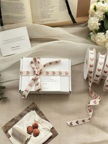 Holiday Ribbon Decorations Heart-Shaped Ribbon Gift Packaging, Craft Rope, Korean Style Floral Binding Rope, Cake Birthday Box Packaging, Ribbon Bows, Floral Bouquet Gift Wrap, Satin Ribbon - Rose Gold - View 5