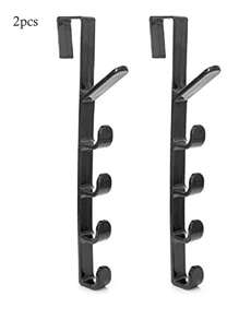 2pcs 5 Layers Over The Door Hook Organizer Rack Hanger Backpack Handbag Door Hook,Easy Install Door Hanging Hooks Bedroom Door Hanger Clothes Hanging Rack, Over The Door Plastic Home Storage Clothes Hanging Rack
