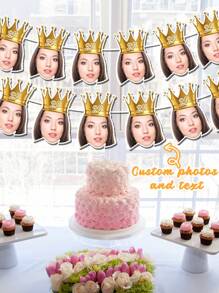 7/14/21pc Customized Facial Photo Birthday Banner, Personalized Customize Digital Birthday Party Banner, Customized Birthday Banner, 21 Years Old, 30 Years Old, 40 Years Old, 50 Years Old Birthday Custom Party Decoration Fun Banner