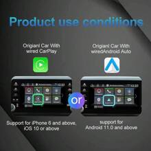 Adaptador inalámbrico de CarPlay, Convertidor de CarPlay con cable a inalámbrico, Conexión automática al sistema inteligente del automóvil, Plug and Play, Bluetooth CarPlay inteligente, ayuda a que CarPlay con cable y Android Auto se conecten de forma inalámbrica a Bluetooth/Wi-Fi