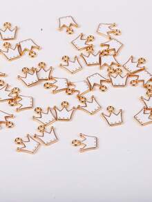 Set de 10 piezas/Paquete Accesorios de joyería con forma de corona rosa para hacer collares, pulseras y colgantes DIY - corona - Ver 9