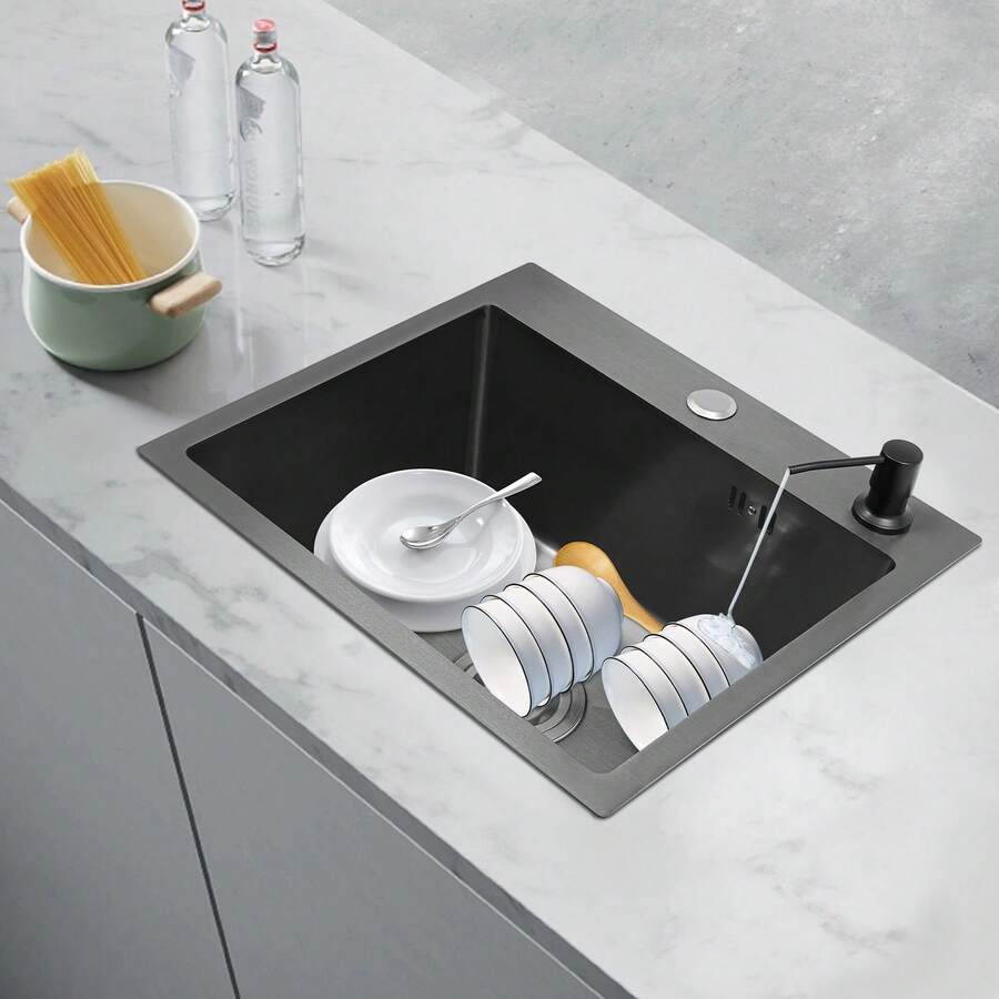YUNRUX Kitchen Sinks - Black - View 1