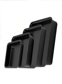4pcs/1pc Non-Stick Baking Tray Set, Deep Rectangular Baking Pan, Baking Sheet For Cake, Bread, Cookies, Brownies, Easy To Clean