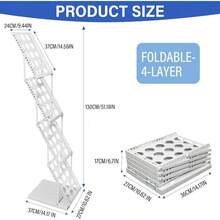 SUNDOY Portable A4 Brochure Display Stand 4-Pocket Folding Magazine Rack For Trade Shows Exhibitions Offices And Events White-4-Floor - White-4-floor1 - View 2