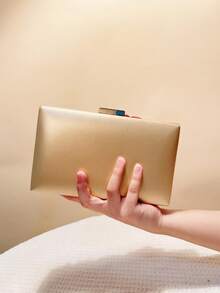 Valentine's Day Gift Love Holiday Date Ramadan Wedding Girlfriend Gift Lady Flower Evening Bags Pink Color Women Small Clutch Purse With Chain Shoulder Flap Design Diamonds Beading Box - Gold - View 3