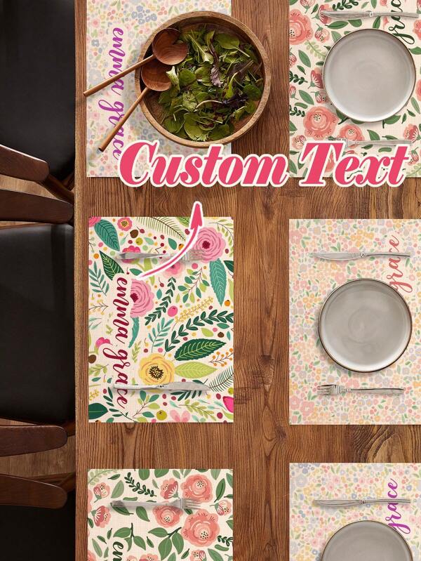 1 Stück personalisierte Tischset, verschiedene Stile erhältlich, personalisierte hitzebeständige PVC-Matte, rechteckig, hitzebeständig, wasserdicht, ölfest, waschbar, strapazierfähige und stilvolle Tischdekoration, personalisierte Tischsets für Zuhause - besonderes Geschenk zu Feiertagen, Muttertag, für Freunde, Familie, Mutter, Klassenkameraden, Einweihungsfeier, Muttertagsdekoration, geeignet für Dining und Versammlungen