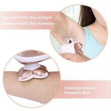 4-Head Electric Shaver, 360° Rotary Rechargeable Hair Removal Device With Replacement Blades, 300mAh Battery - White - View 3