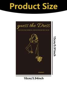 1set 20pcs Bridal Party Games - 20 The Dress Bridal Party Games For Guests - Black Gold Fashion Cute Wedding Decoration Party Supplies Game Creative Hot Stamping Black Card Bridal Shower The Dress Set Hand Painted Wedding Card Wishing Card With Pen Summer Birthday Gifts Beach Back To School School Supplies Room Decor