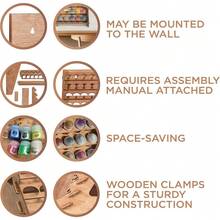 Citadel Paint Rack Organizer With 60 Holes For Miniature Paint Set - Wall-Mounted Wooden Craft Paint Storage Rack - Craft Paint Holder Rack 16x5.2x12.6 Inch - Wooden - View 4