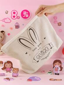 1pc Customized Name Design Corduroy Toiletry Bag, Excellent Choice For Storing And Carrying Toiletries When Out, Can Be Customized According To Your Unique Design, Suitable For Children And Teenagers, Print Your Own Name Or Give As A Gift With Friend/Sibling's Name - Multicolor - View 5