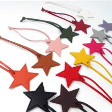 1pc Unisex PU Leather Five-Pointed Star Charm, Bag Pendant Leather Ornament, Gift Key Chain - Multicolor - View 2