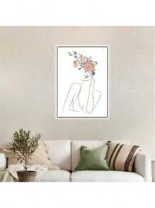 1/6PCS Optional Frame Posters Wall Arts Modern Abstract Minimalist Wall Art Posters Living Room Decor ,Wall Art With Frame