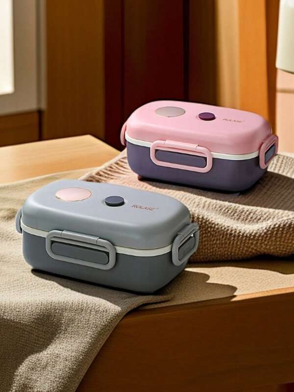 Ins Aesthetic Layered Plastic Lunch Box, Leak-Proof Microwave Friendly Food Storage Container With Lid, Portable Bento Box For Students, Mother's Day Gift,School Supplies