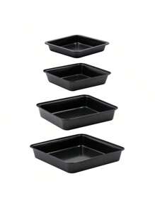 4pcs/1pc Non-Stick Baking Tray Set, Deep Rectangular Baking Pan, Baking Sheet For Cake, Bread, Cookies, Brownies, Easy To Clean