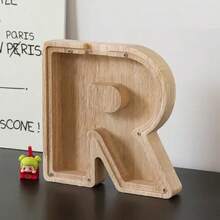 1pc Creative Wooden Alphabet Letter Coin Bank - 26 A-Z Coin Piggy Bank, Penny Saver, Acrylic Transparent Design Decor, Suitable For Birthday Gift, Home Decor, Halloween, Christmas, Thanksgiving, Easter Gifts, Back To School - Multicolor - View 36