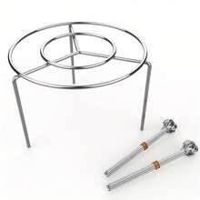 1 套不锈钢烤架 + 烤肉串、烧烤套装、空气炸锅、烤箱、烤架、烤肉串、厨房用品、烹饪、适用于肉类、鱼类、蔬菜、水果、节日派对、聚会、礼物