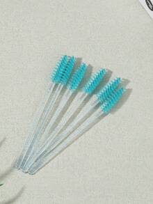 50支/包 水晶柄一次性螺旋睫毛梳，眉眼化妆刷，适用于化妆刷工具 - 藍色 - 查看 4