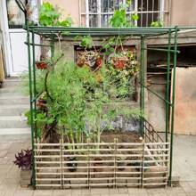 10 pezzi di picchetti da giardino in metallo verde, pergolati da giardino durevoli adatti per pomodori, cetrioli e uva - essenziale attrezzo per la cura del prato, resistente alla ruggine, facile da inserire, adatto per varie piante, frutta e verdura, ideale per il giardino, il balcone