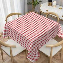 1 Stück moderner rot-weißer karierter Tischdecke, geeignet für Zuhause, Esszimmer, Küchentisch, täglichen Gebrauch in der Küche