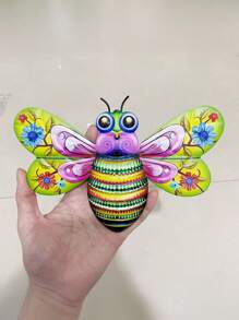 Metal Bee Wall Art Outdoor Decor -1 Pc/4 Pcs Packed With 7.7 "Metal Wall Decor, Bee Outdoor Garden Hanging Decor, Activity-Filled Handmade Wall Art For Patio Garden Patio Decor