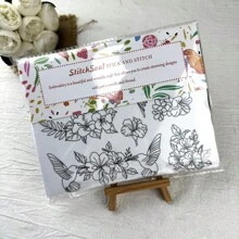 A Set Of Lace Embroidered Jeans Pocket Decoration Set, DIY Mixed-Color Fabric Craft Set With Calico, English Manual, Sewing Needle, Thread - All-Season Flower-Themed Decoration Set