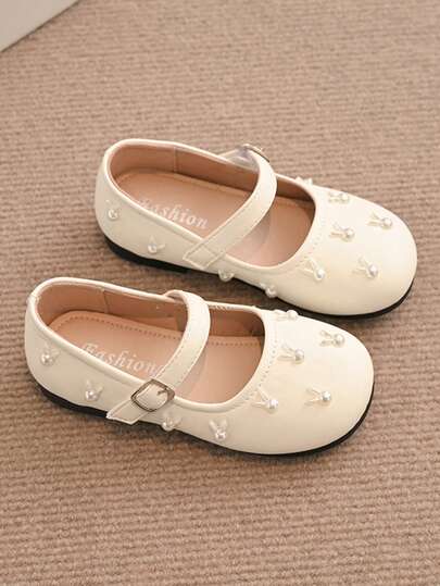 Tibanyu 1 Pair Girls Flat Shoes, Low-Top Children Mary Janes, Casual Fashion Flats, Comfortable Low-Top Hook And Loop Design, Indoor/Outdoor Lightweight Flat Shoes, Suitable For Spring & Autumn, Everyday, Party & Events