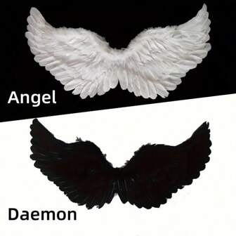1 par de alas de plumas de ángel para adultos, estilo unisex, accesorio de disfraz de ángel, el accesorio favorito de cosplay para mujeres en Halloween