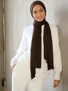 1pc Women's Elegant Solid Lightweight Polyester Summer/Spring/Autumn Versatile Shawl - Multicolor - View 14