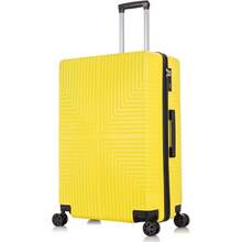DK Luggage 24" Medium Lightweight Hard Shell Suitcase 4 Wheel Spinner Luggage ABS-30 Yellow - Yellow - View 3