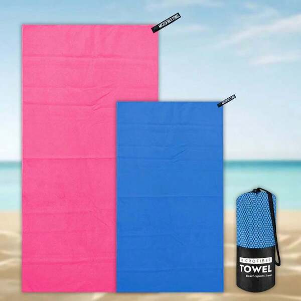 1 st. Extra Grote Snel Drogende Strand/Kampeer Handdoek, Compacte & Draagbare Zeer Absorberende Microvezel Handdoek, Voor Zwemmen, Kamperen, Fitnessmat, Strand Sjaal, Sport & Yoga