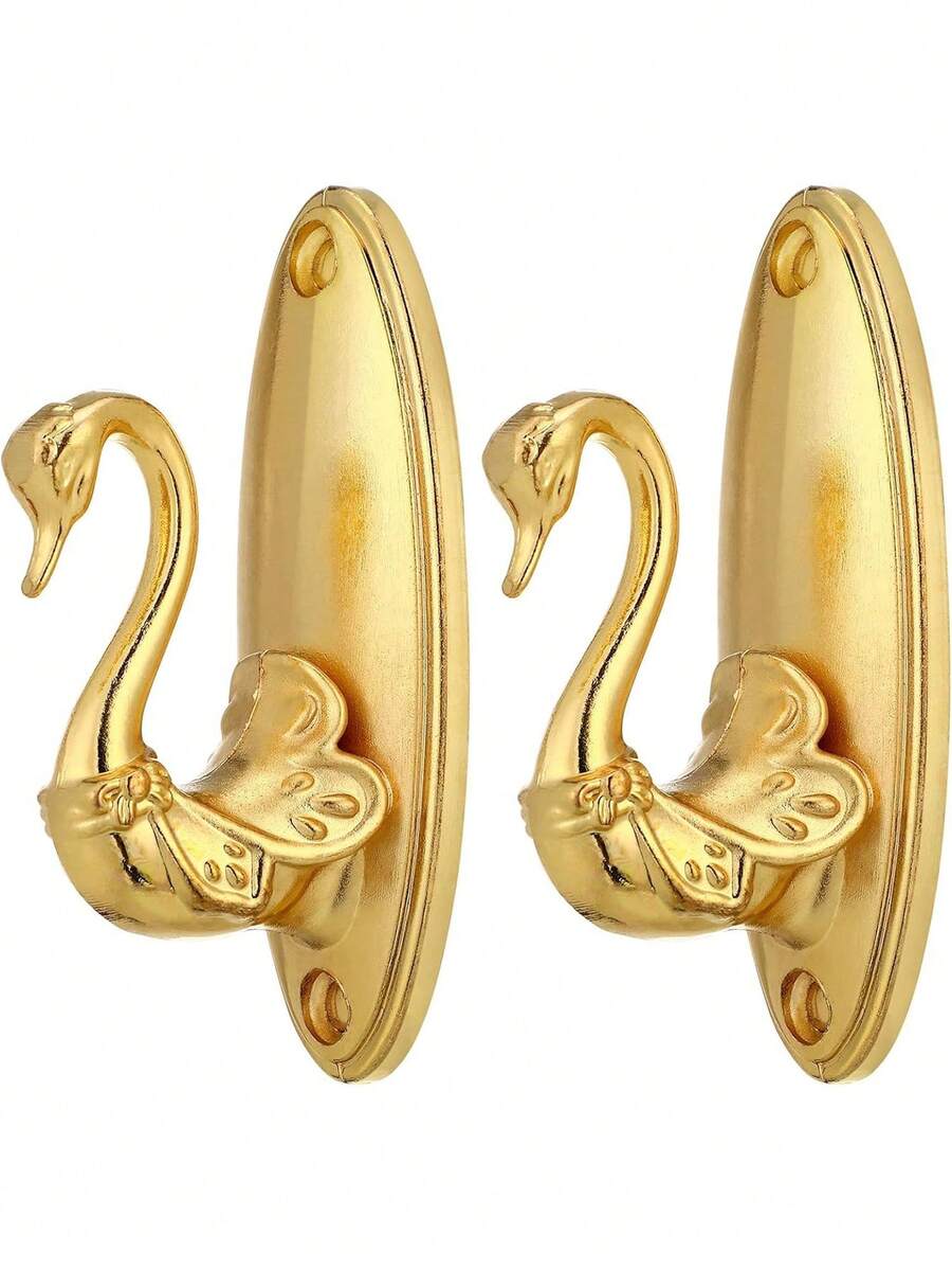 金色金属天鹅形复古风格墙钩、窗帘挂钩、传统设计、易于安装的配件