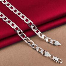 Charm Silver NecklaceFace Chain Necklace Lobster Clasp Men And Women Engagement Jewelry - Silver - View 4